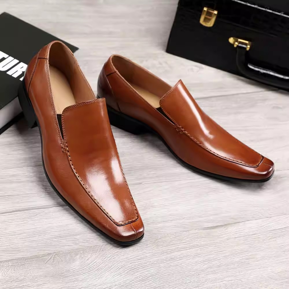 Formal Dress - Japanese Style Pointed Leather Shoes Thick