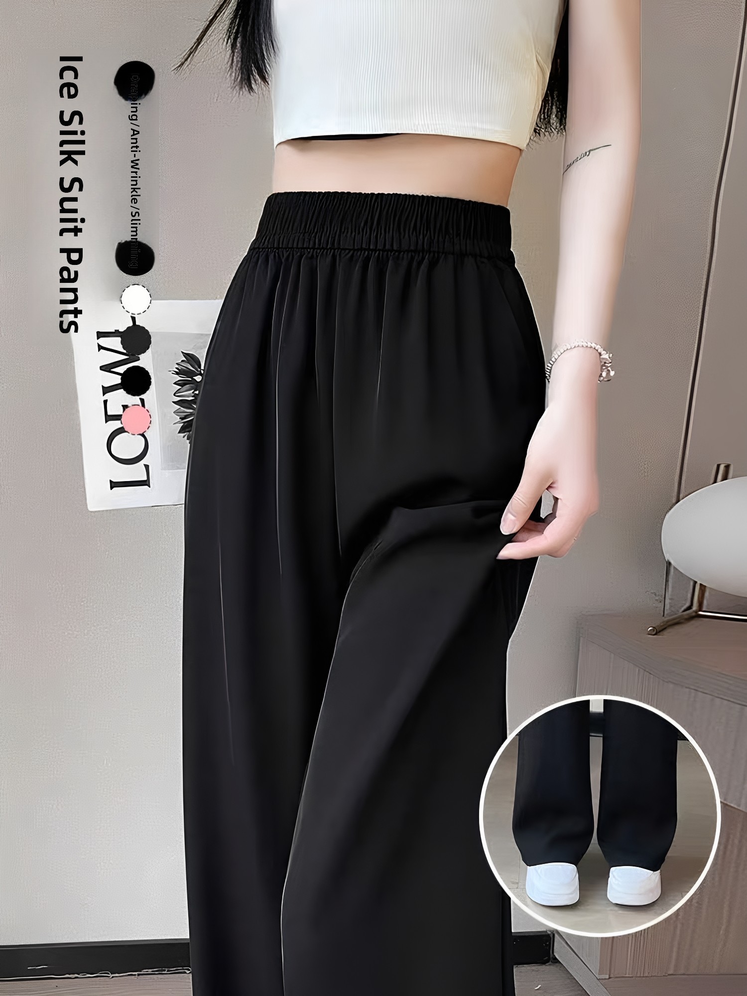 Tailored Trouser Wide - Black Tailored Pants Women's Slim Straight