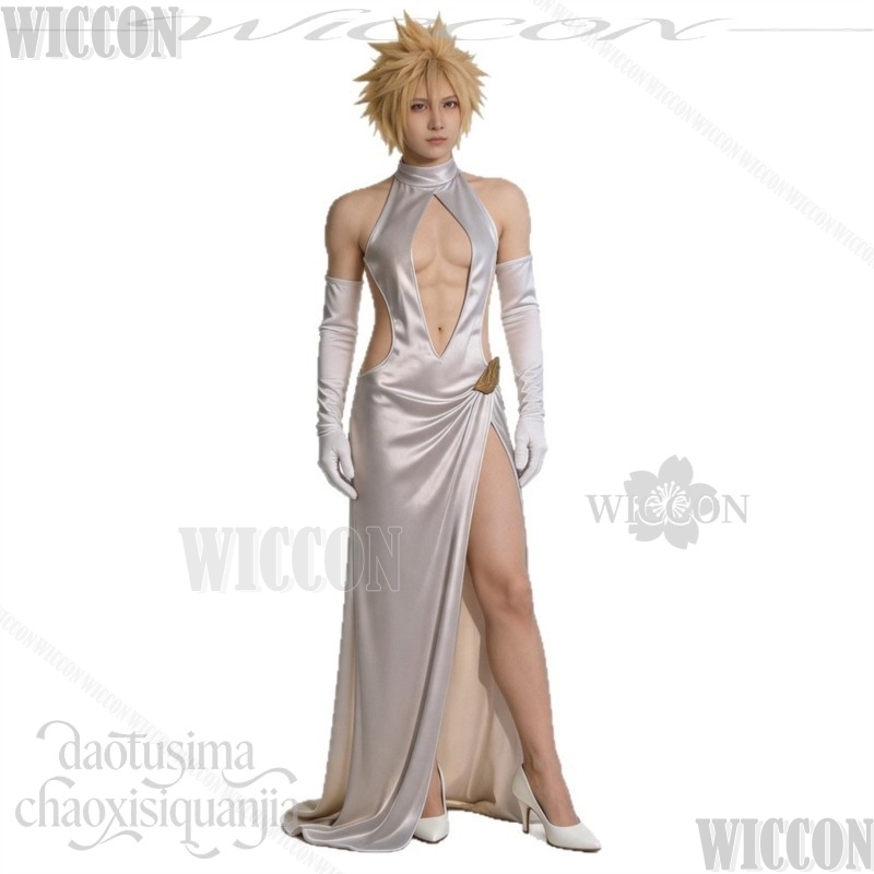 FF7 Cosplay Cloud High Slit We - đánh giá và giá Evening Gown